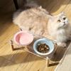 Single/Double Bowl Raised Cat Feeder Protect Cervical Spine Cat Drinking Feeding Bowl  Dog