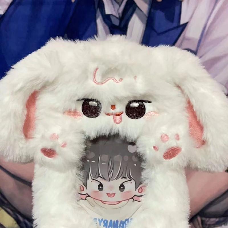 Милый кролик плюшевый набор для карточек Ins Meal Card держатель для фотокарточек ID Card защитные чехлы для маленьких карточек держатель для фотокарточек