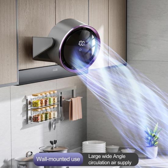 Mini Electric Desktop Fan LED Digital Display 5 Speed Adjustable Quiet Home