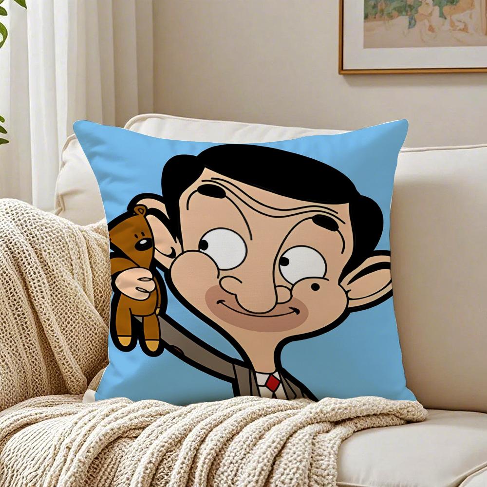 Funny Cartoon Characters Mr BeanForGrowth Cushion Cover Pillowcase Antidustmite living Room Sofa Decor Cushion Room