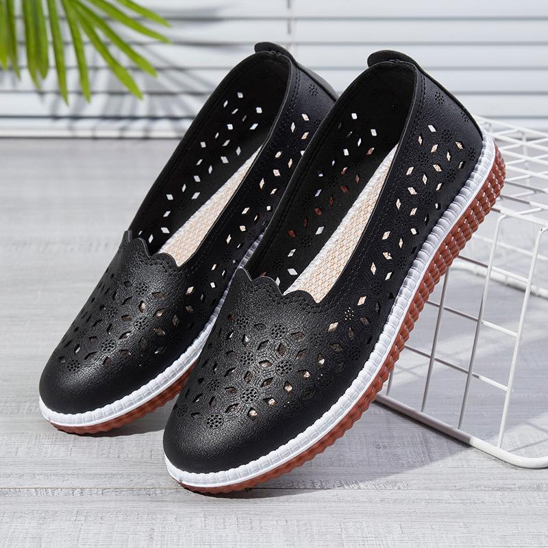 2023 летние сандалии, женская обувь на плоской подошве, дышащая повседневная обувь с сетчатой ​​подкладкой, противоскользящая обувь на мягкой подошве на плоской подошве