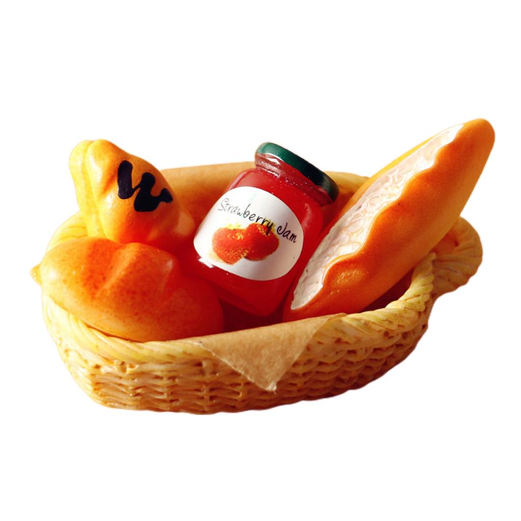 Miniature Jam Set Dollhouse Accessory Bread Food Mini Decoration