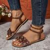 Women's Sandals  New Casual Open-toed Women's Flats Fashion Floral Designer Comfortable Walkable Shopping Women's Sandals