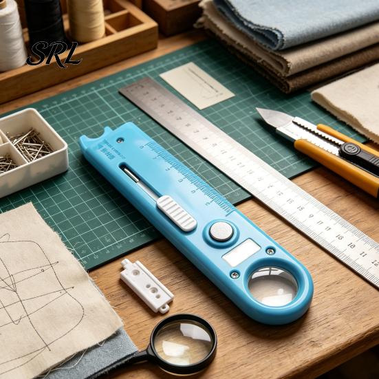 Threader Tool 1/2Pcs 4-In-1 Sewing with Seam Remover, Magnifier & Scale, Multi-Function Magnetic Threading Device for Industrial Home, Accessory