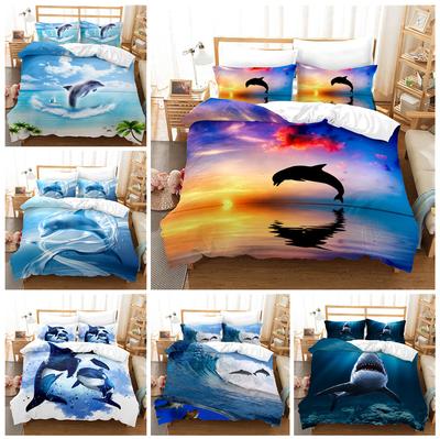 3D комплект постельного белья с изображением океанских животных, пододеяльник для спальни, наволочка, домашний комплект постельного белья, AU/EU/US, полноразмерная односпальная/двуспальная кровать, украшение для дома