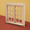 Decorative Solid Color Practical 16 Grids 1/12 Unfinished Wooden Miniature Furniture Model Window