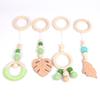4 Pcs/set New Yarn Bead Baby Room Decoration Pendant Beech Teether Cotton Woven Wood Circle Teether Toy Set