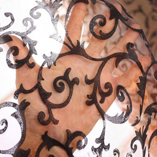 Romantic Floral Vine Pattern Tulle Door Window Curtain Drape Panel Sheer Valance