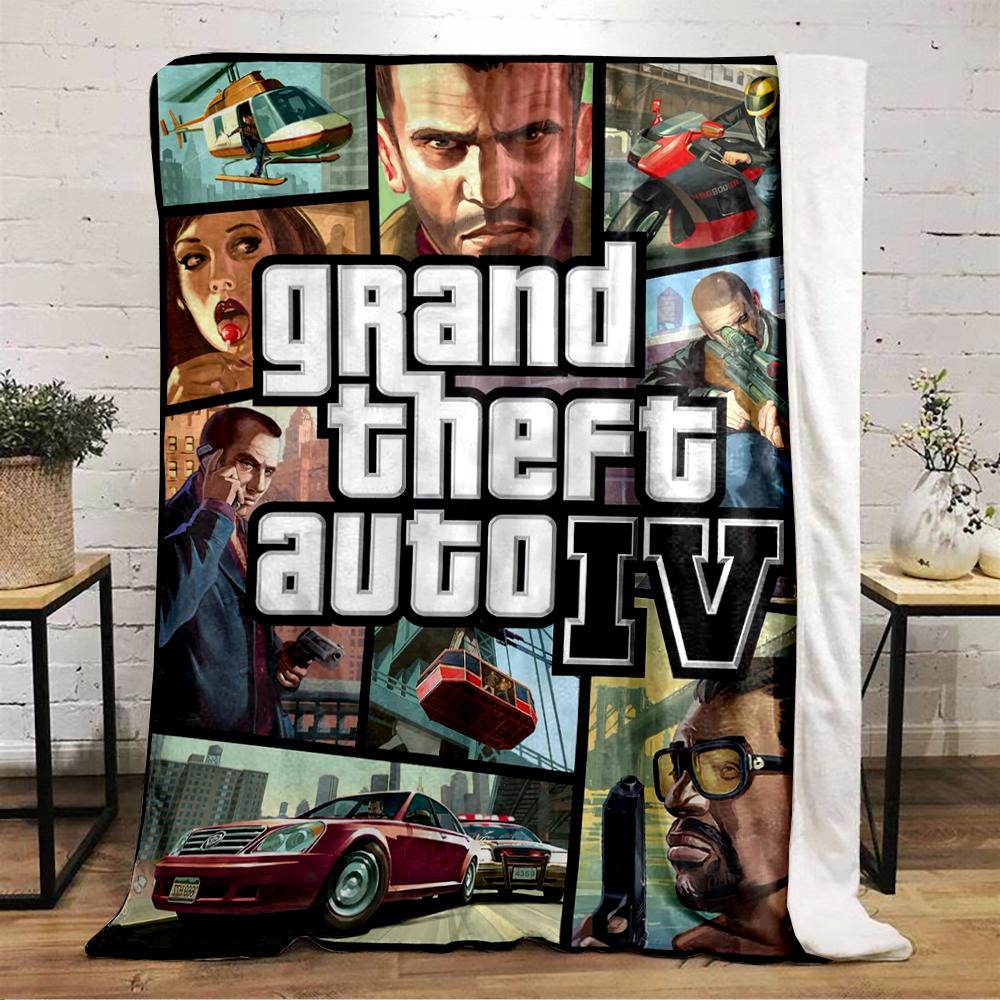 Grand Theft Auto IV Game Art Blanket Flannel blanket for bedroom, living room, sofa, and nap sofas.