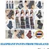 Long Elephant Pants Adjustable Elastic High Waistband Strap Loose Leg Women Print Thailand Casual Streetwear Beach Bohemian Retro Vintage