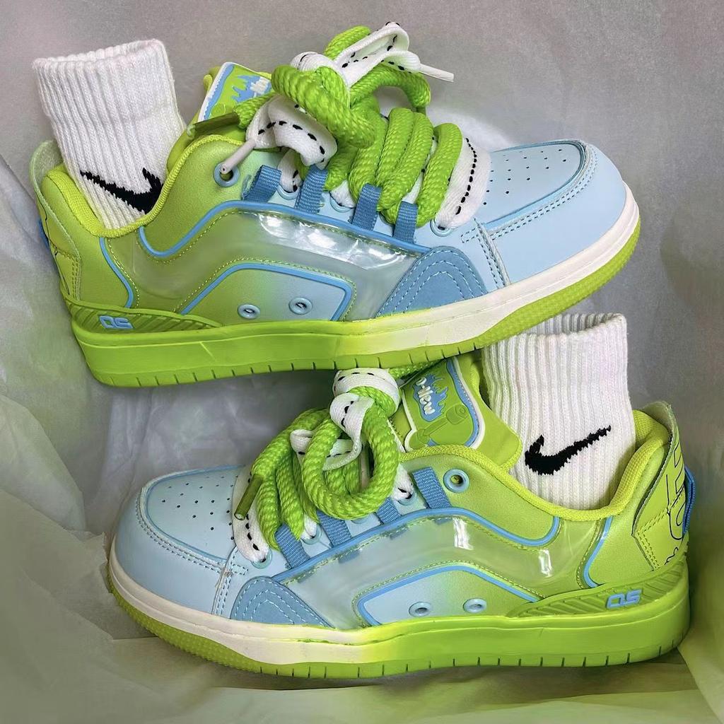 Women Platform Sneakers Mixed Colors Design Skateboard Star Decoration Lace Up Sport Shoes Casual Outdoor Running Sneakers 36-44