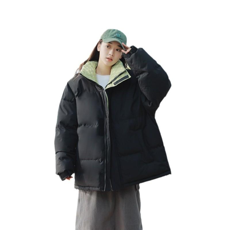 Мужское зимнее корейское пальто из хлопка, утолщенное, для пар, в одном стиле, с добавлением бархата, в стиле Гонконга, свободная повседневная куртка