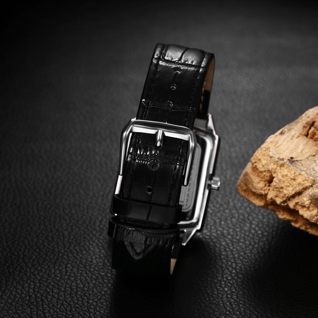 Мужские часы квадратные кожаные часы Seiko водонепроницаемые: Кварцевые часы с кожаным ремешком и прямоугольным циферблатом, мужские часы с римскими цифрами, классные деловые, повседневные, белые