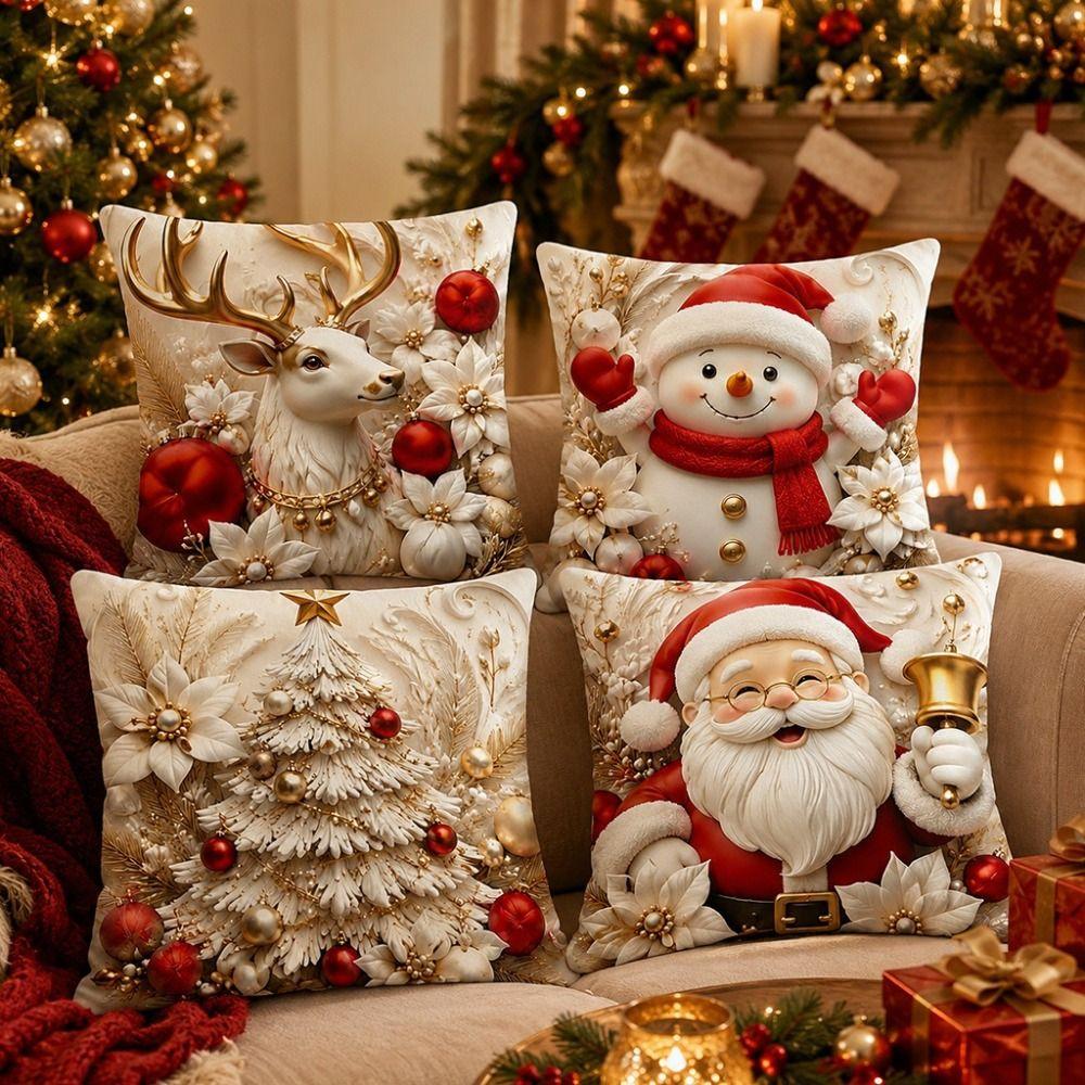 45x45cm Throw Pillow Covers Washable Christmas Themed Pillow Case For Friends