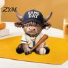 Unique Desk Accessories 2Pcs Baseball Bull Figurines, Creative Resin Animal Statue for Shelf, Sports Room Decoration Home Office Decor, Gift Fans And