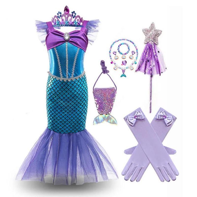 Костюм Русалочки Модное платье для карнавала, дня рождения, вечеринки, косплей, платье русалки