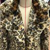 CHEST Women Leopard Faux Fur Coats Winter Warm Thick Hooded Jacket Long Sleeve Zipper Loose Long Sleeve Zipper Loose Jacket High-quality