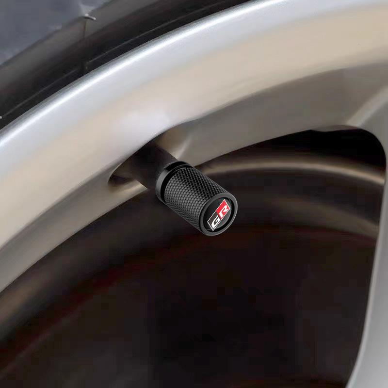 For Toyota ad114Pcs 3D Metal Car Wheel Tire Valve Stem Caps Waterproof Dust Cover for Toyota GR Supra Corolla Hilux C-HR Yaris GT86 Accessories TDX1