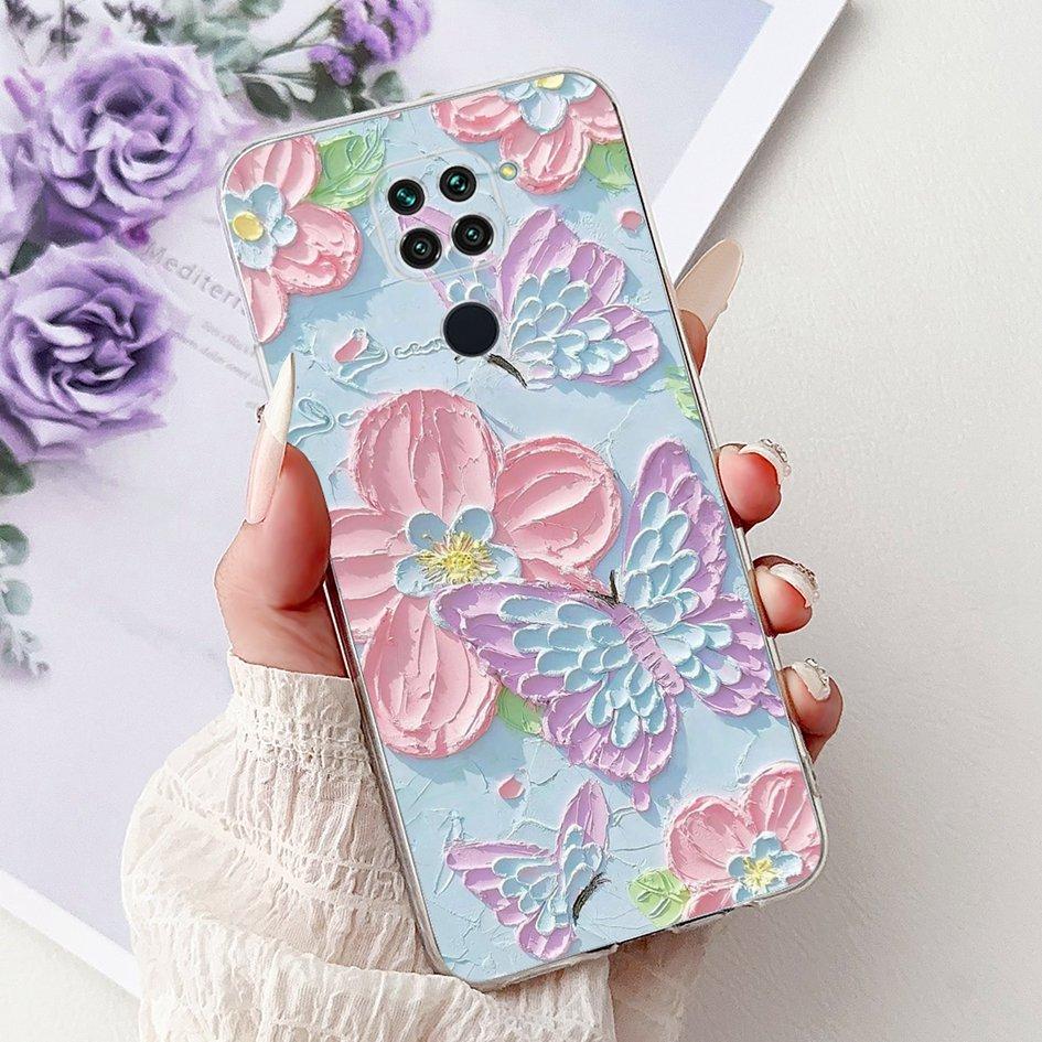 For Xiaomi Redmi Note 9 Case Redmi Note9 Cover M2003J15SC M2003J15SG Fashion Butterfly Phone Case Shockproof TPU Soft Back Cover