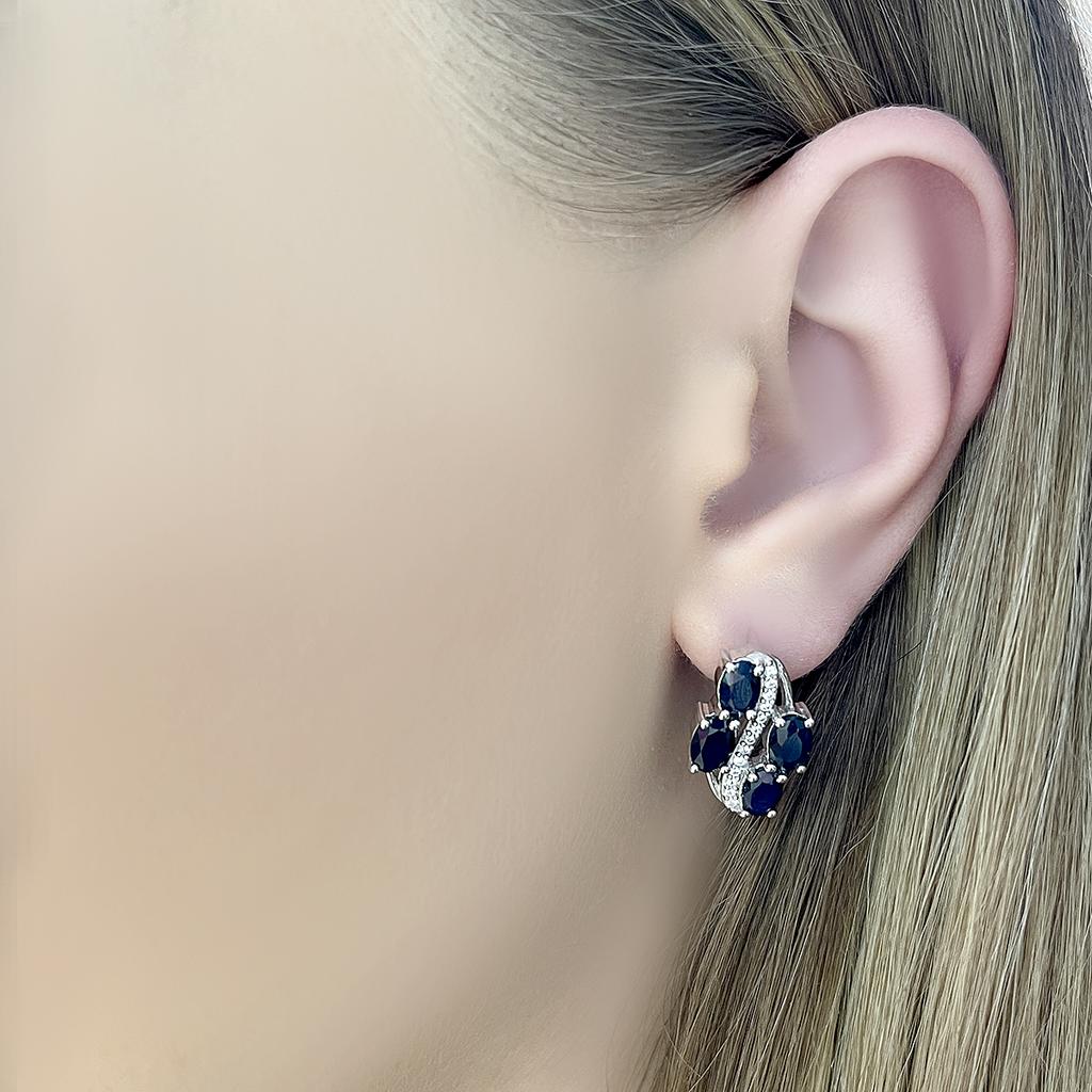 Серебряные серьги с натуральным сапфиром 4.575ct (2104865)