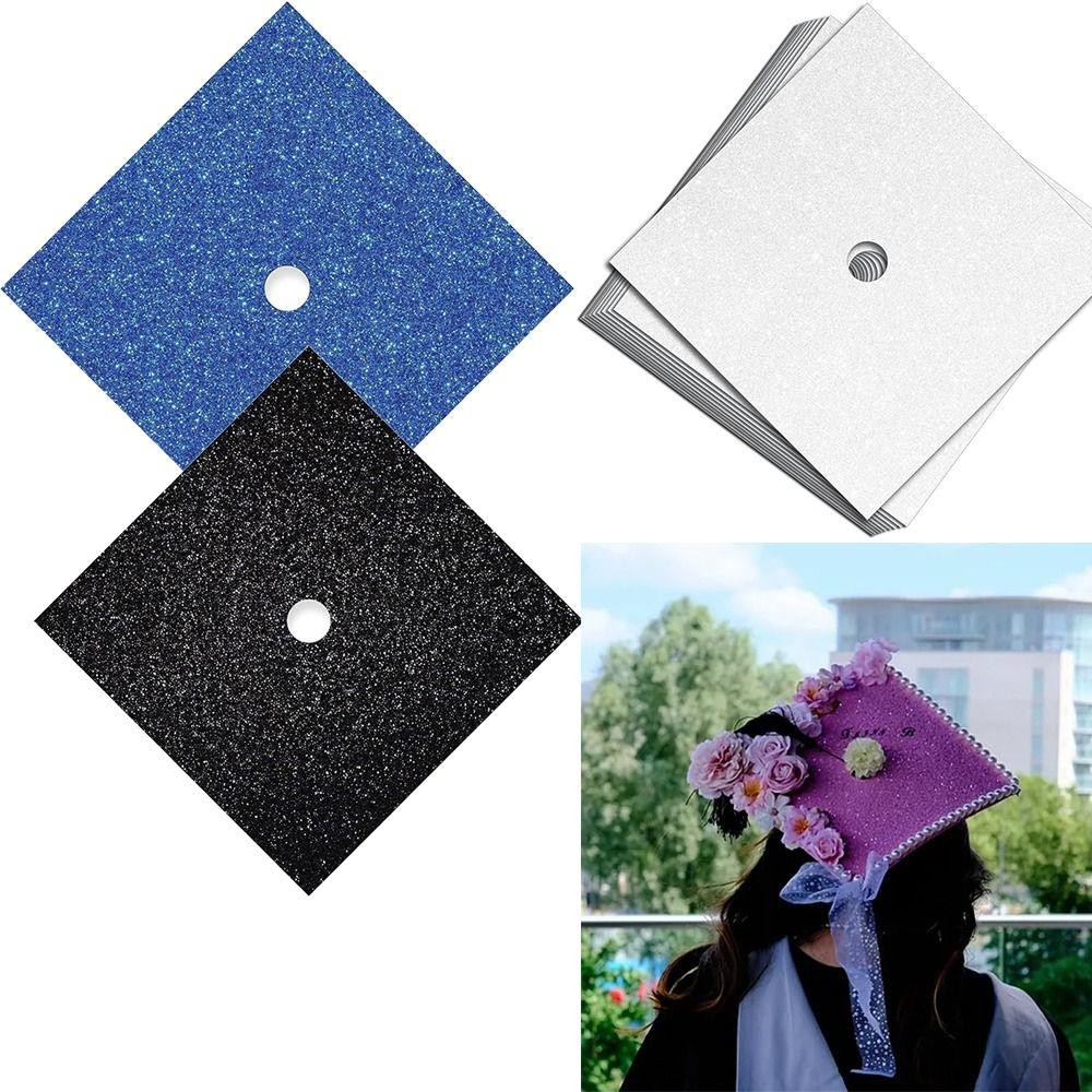 Degree Ceremony Graduation Hat Decoration Stickers Graduation Cap Topper Glitter Grad Cap