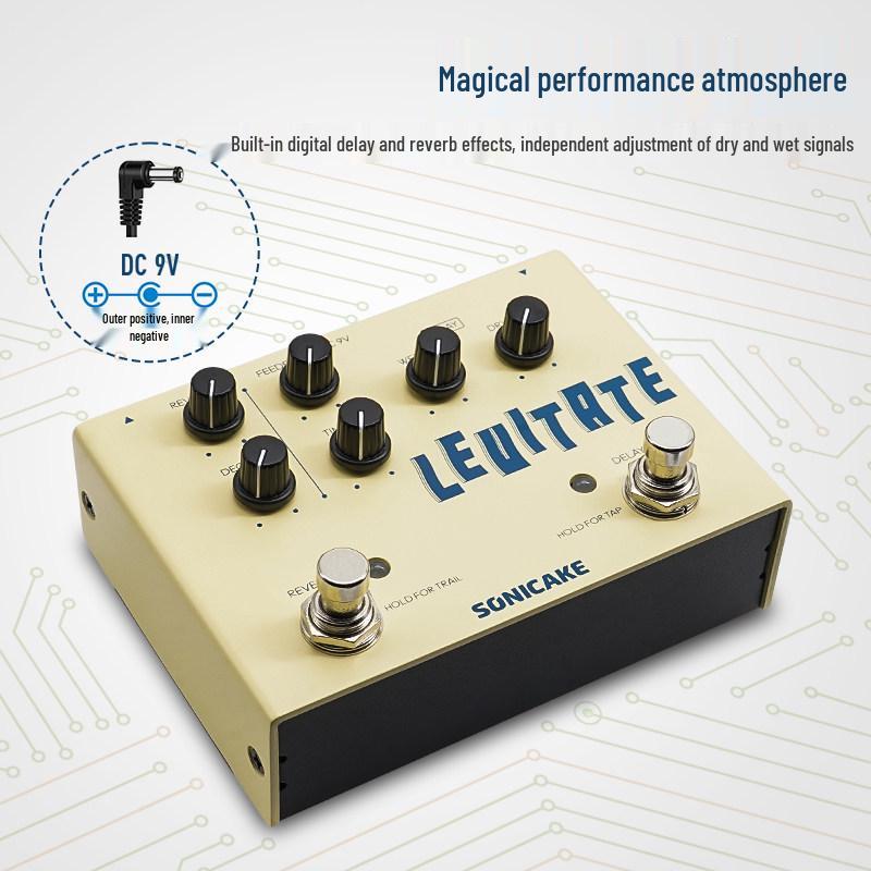 Педаль эффектов для электрогитары Sonicake QDS: Акустический предусилитель, Басовый дилей, Реверберация, Десятиполосный эквалайзер