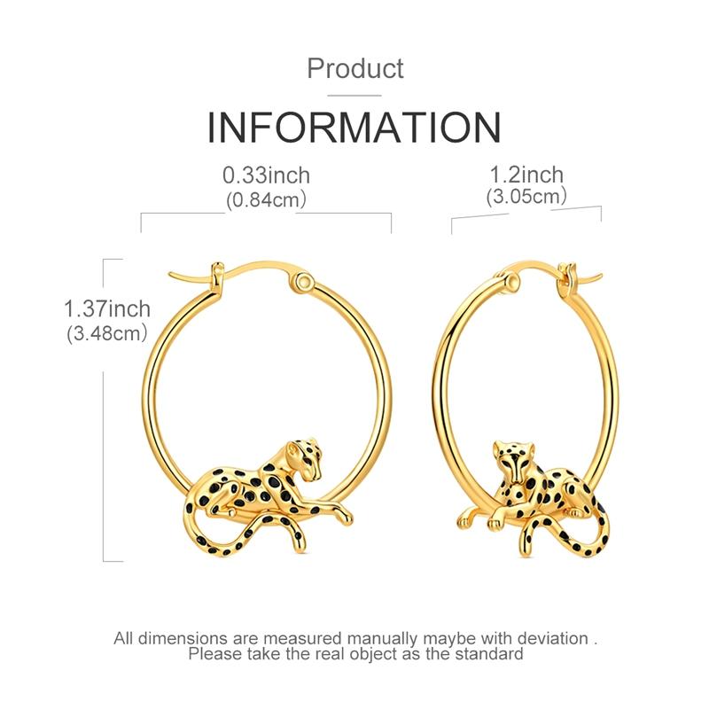 925 Sterling Silver Gold Plated Cheetah Drop Earring For Anniversary Wedding Jewelry Gifts