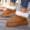 Fashion Fluffy Fur Platform Snow Boots Women 2025 Fashion Buckle Short Plush Ankle Boots Woman Comfortable Thick Sole Warm Winter Shoes