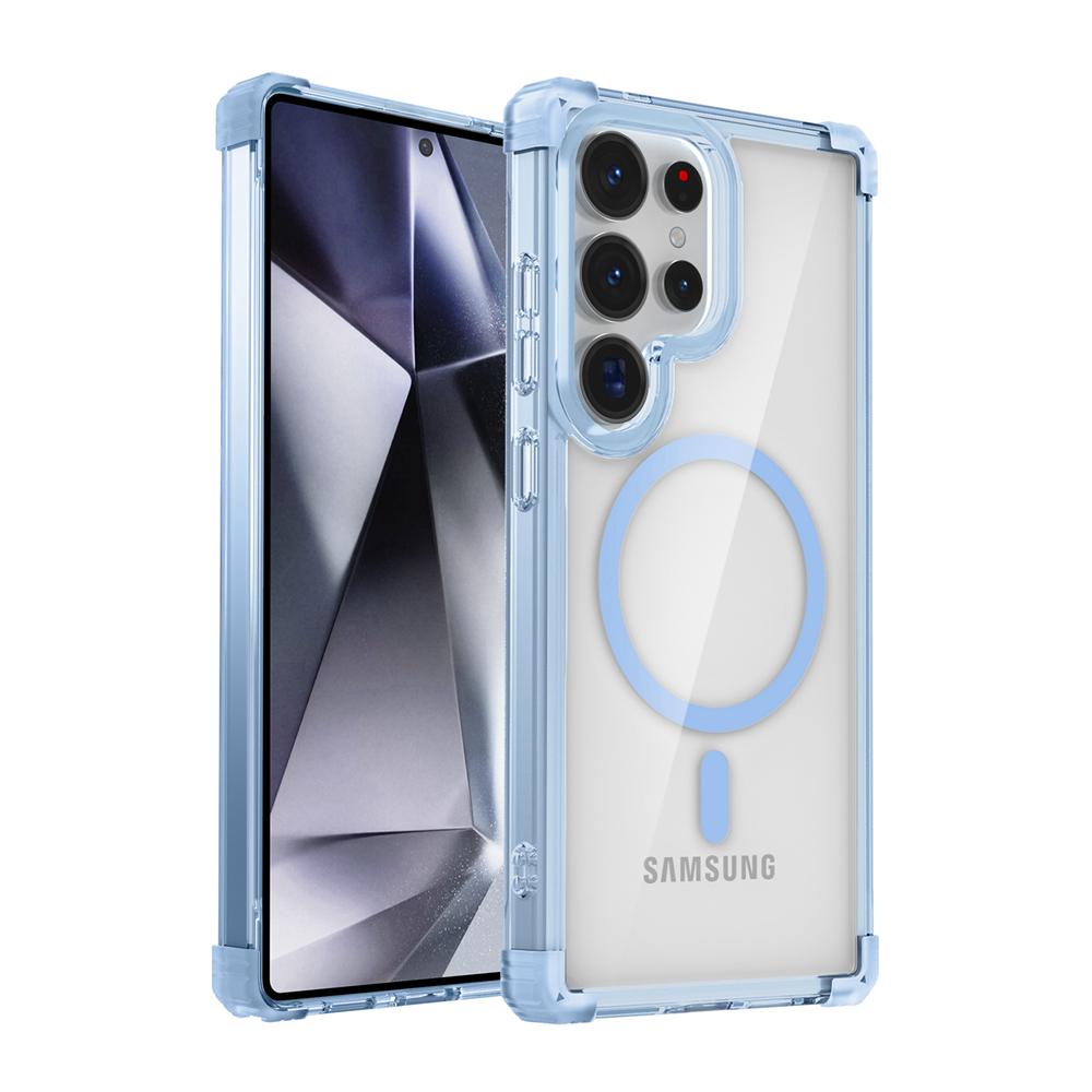 KEYSION Прозрачный противоударный чехол MagSafe для Samsung Galaxy S25 Ultra 5G Магнитная беспроводная зарядка Прозрачный чехол для телефона