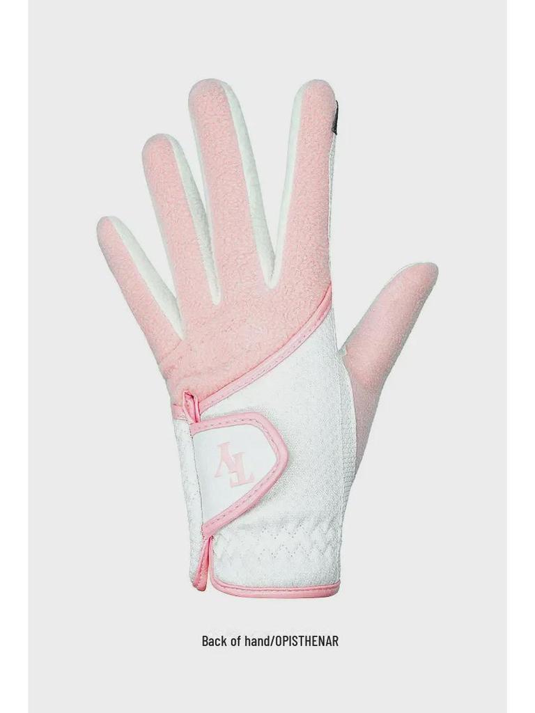 Женские перчатки для гольфа с нескользящей поверхностью для сенсорных экранов, осенне-зимние — теплые, износостойкие, с бархатом (1 пара)