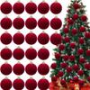 Colorful 6cm Cross-Border Christmas Ornament Balls – Flocked Hanging Decorations
