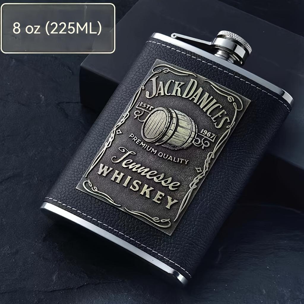 1 шт., кувшин для вина из нержавеющей стали, портативная изогнутая кожаная маленькая бутылка для воды для кемпинга, пешего туризма, путешествий