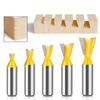 5pcs 12mm 1/2inch Shank Dovetail Joint Router Bits Set 14 Degree Woodworking Engraving Bit Milling Cutter for Wood