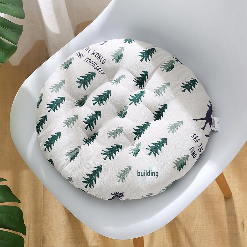 Thick Round Tatami Chair Cushion - Cute Student or Teacher Cotton & Linen Mat