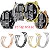 Ladies' Diamond Strap+Case for Samsung Galaxy Watch7 Watch6 Watch5 Watch4 40mm 44mm Sparkling Replacement Band Protective Shell