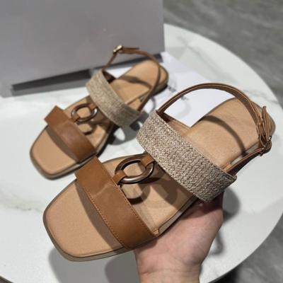 Летние плоские женские сандалии, модные плетеные ремешки, классический римский дизайн, повседневная обувь для ходьбы, обувь для поездок и пляжа