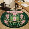 Alpha Kappa Alpha Pattern Round Rug, Indoor/Outdoor Mat, for Picnic, Gameroom, Bedroom, Office, Living Room, Home Decor Carpet, Birthday Gift