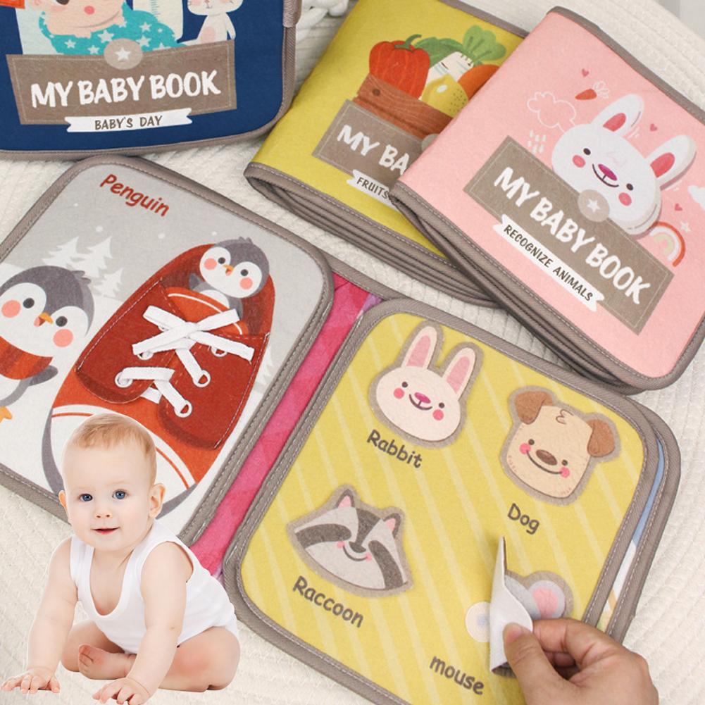 Soft Baby Book Montessori Early Education Quiet Cloth Book Learning Toys for Babies 0-3 Years and Up Enlightenment Puzzle