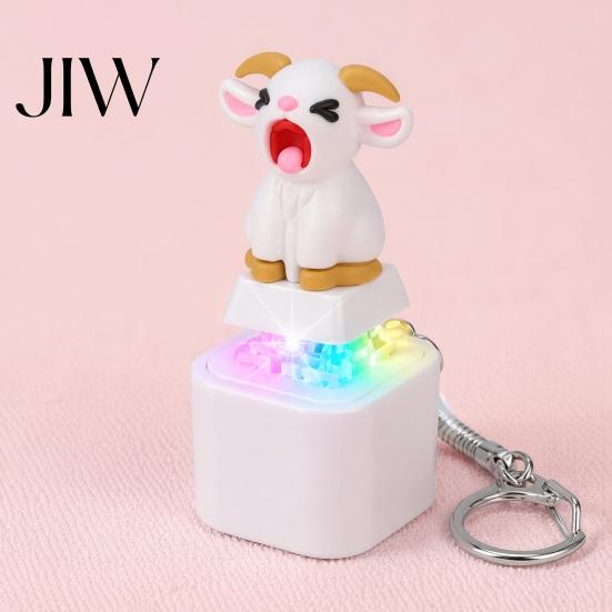 Clicker with Light Sound 1/2/3Pcs Screaming Goat Keyboard Fidget Toy, Rechargeable Sheep Finger Desk Toy Sound, Animal Push Button Decompression