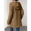 Autumn and Winter Hooded Solid Color Cardigan Button Long Sleeved Casual Fleece Jacket