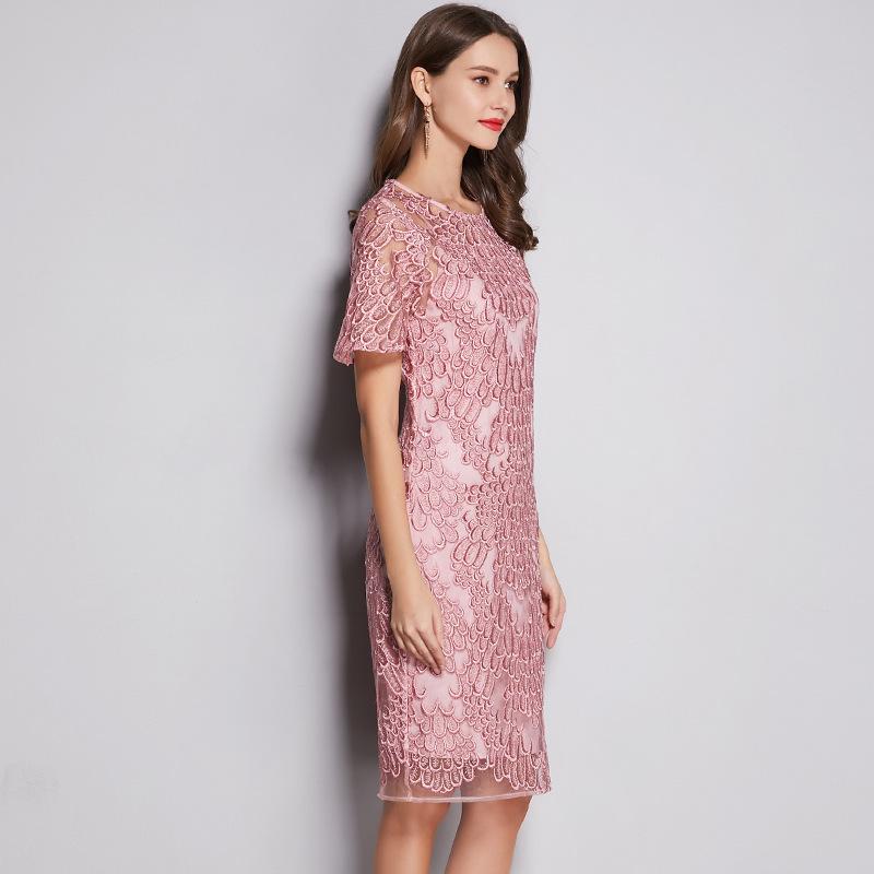Летнее платье из вышитого кружева большого размера - Универсальное праздничное платье для мам
