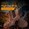 Water Proof Safety Work Shoes For Men Steel Head Leather Boots Male Footwear Indestructible Construction Brown Work Shoes