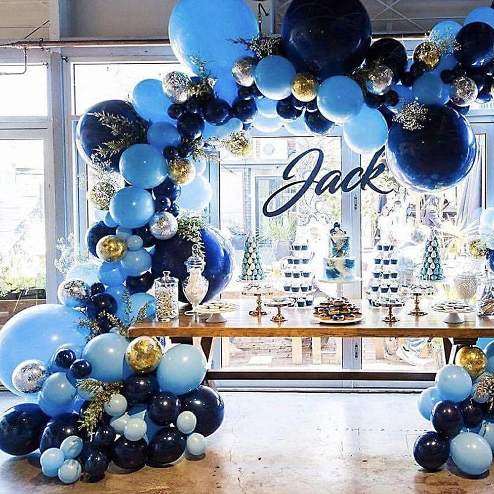 106pcs Navy Blue Balloons Arch Kit Silver Gold Confetti Balloons for Baby Shower Birthday Wedding Party Decoration