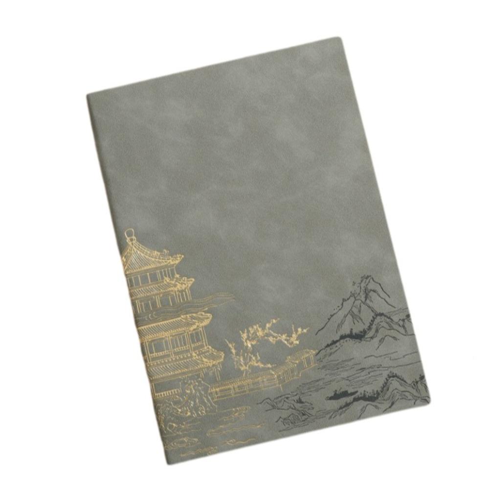 Chinese Style Writing Notebook PU Cover Meeting Record Notebook A5 Pocket Notepad Writing Diary