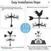Garden Supplies Stainless Steel Creative Animal Rooster Roof Home Wind Indicator Outdoor Cupola Wind Direction Indicator Field