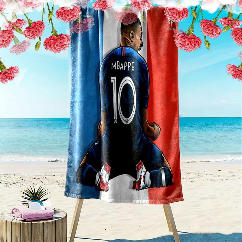 Kylian Mbappé Pride Beach Towel, Large Soft Quick Dry Towel for Beach Camping Swimming