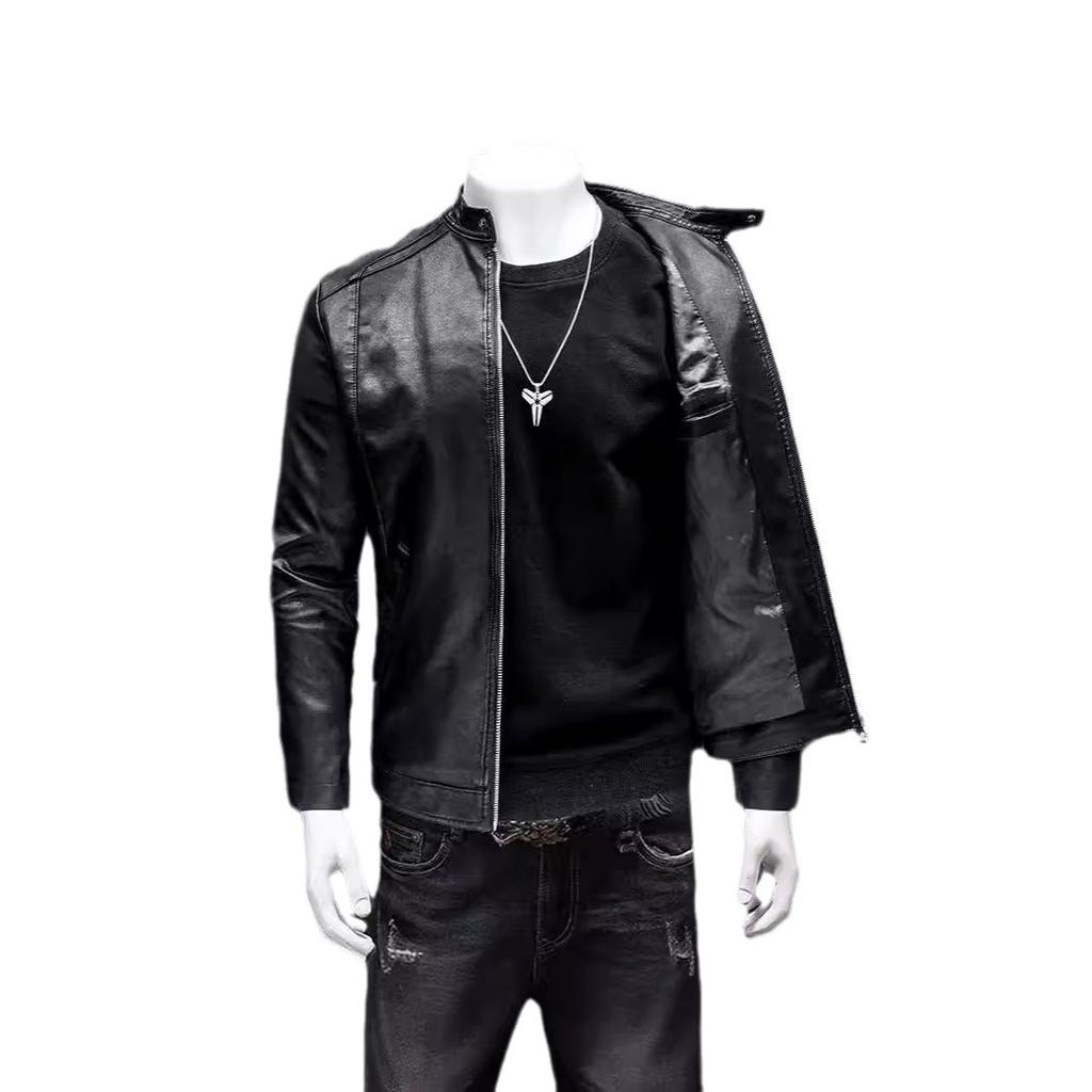 Мужская кожаная куртка Locomotive, осень и зима, новая повседневная универсальная приталенная флисовая утолщенная кожаная куртка большого размера