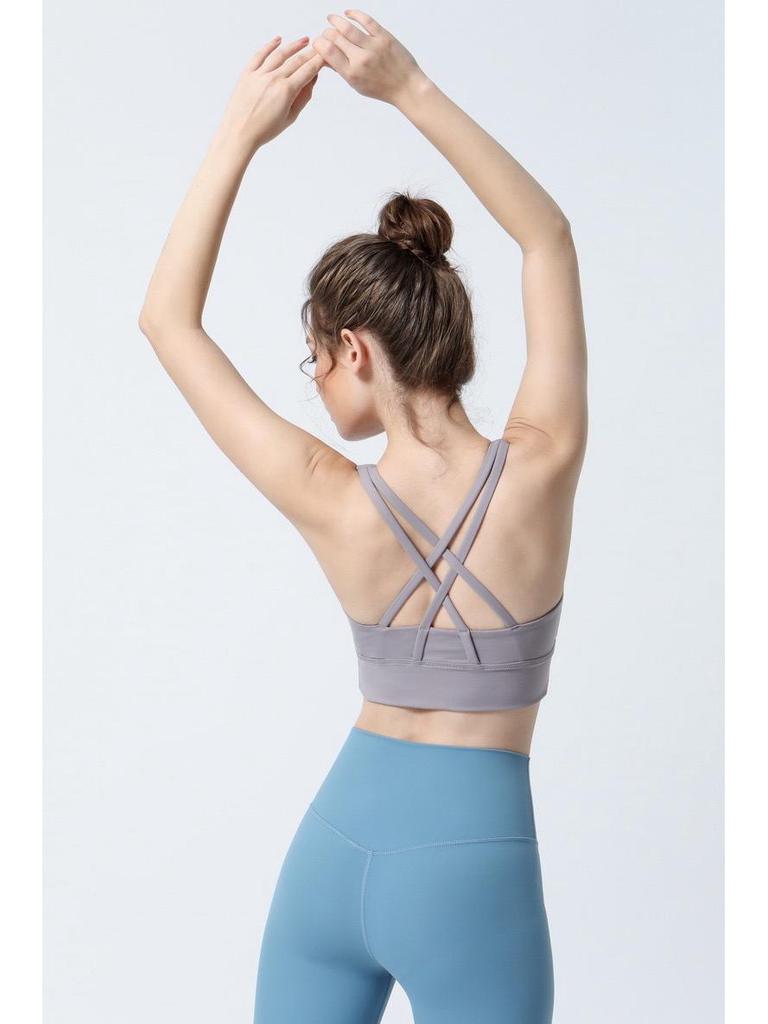 Women's Cross Back Shockproof Yoga Sports Bra - Breathable Summer Camisole