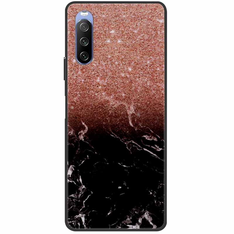 Мягкий чехол для Sony Xperia 10 III Case 5 III Мягкий силиконовый Черные чехлы для Sony Xperia 1 III / Xperia1 XZ4 Чехлы Крутой Мрамор