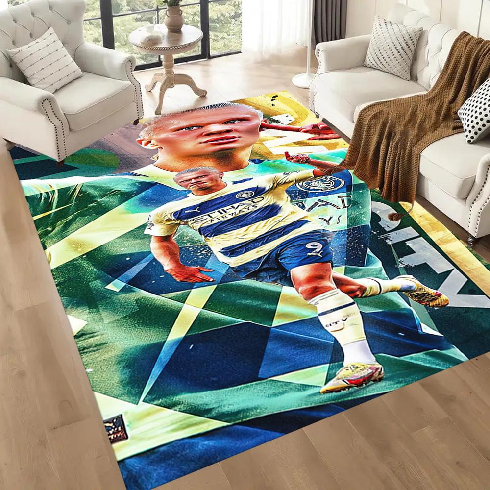 Haaland Fan Square rugs are a great choice for living rooms, bedrooms, home décor, and as gifts.